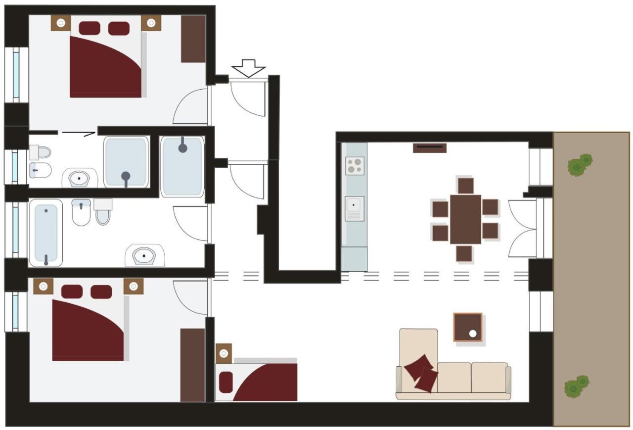Апартаменти Tyrol Living & Cafe Нова-Леванте Екстер'єр фото